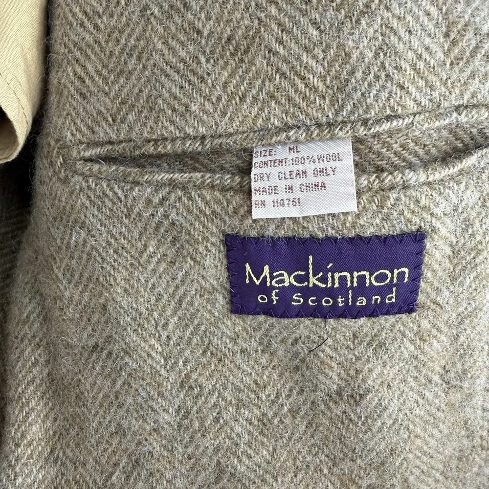 VTG‎ Crittenden Mackinnon Scotland Wool Blazer ML Tweed Herringbone Unstructured